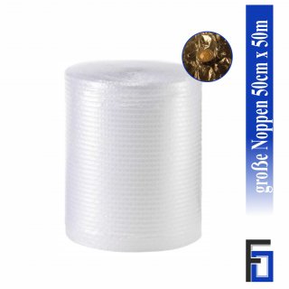 Luftpolsterfolie Gro&szlig;e Noppen Breite 50 cm x L&auml;nge 30 m / 100 my | FF
