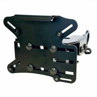 Seitlicher Kennzeichenhalter 170x127 Harley Davidson Spotster mit T&Uuml;V 2X Silentblock gelagert mit Gutachten Nummernschild Universal passend