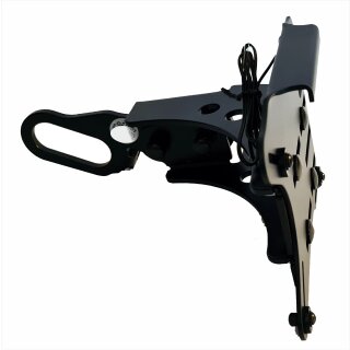 Seitlicher Kennzeichenhalter 170x127 Harley Davidson Spotster mit T&Uuml;V 2X Silentblock gelagert mit Gutachten Nummernschild Universal passend